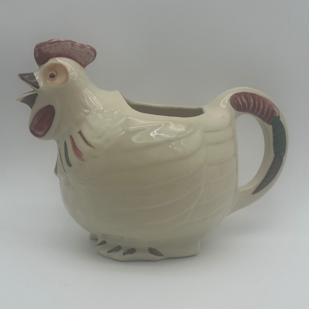 Shawnee Chanticleer Rooster Pitcher Vintage Ceramic Creamer Farmhouse Decor USA